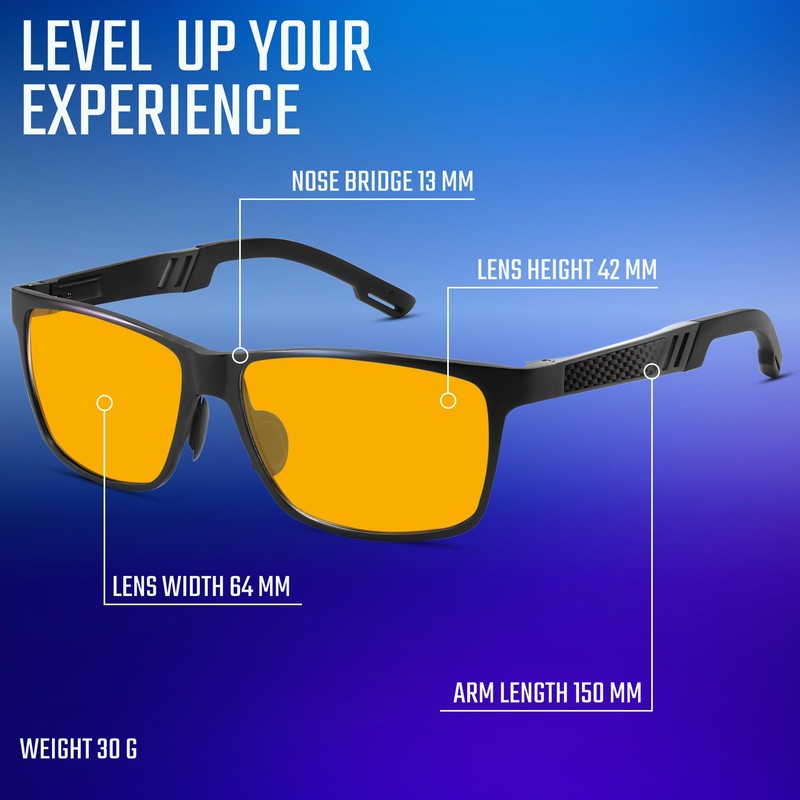 IBOANN Metal & Carbon Eyewear Frame Blue Light Blocking Glasses