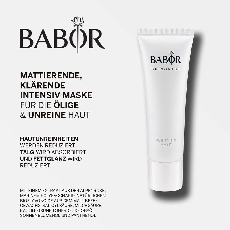 BABOR Skinovage Purifying Mask for Oily Blemished Skin, Mattifying, Clarifying