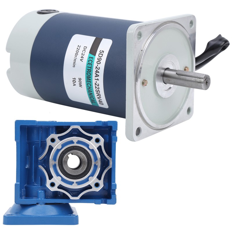DC24V 5.5A 2200 r/min Worm Gear Reducer Motor 90W High