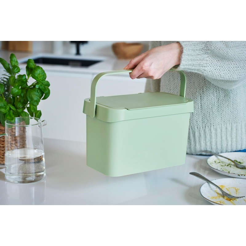 SmartStore Bioabfallbehälter 5 L | Grün | Küchenrecycling und Kompost