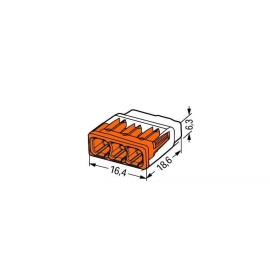 WAGO 2773-403 Compact PUSHWIRE Connector - 3 Conductor - 100pk