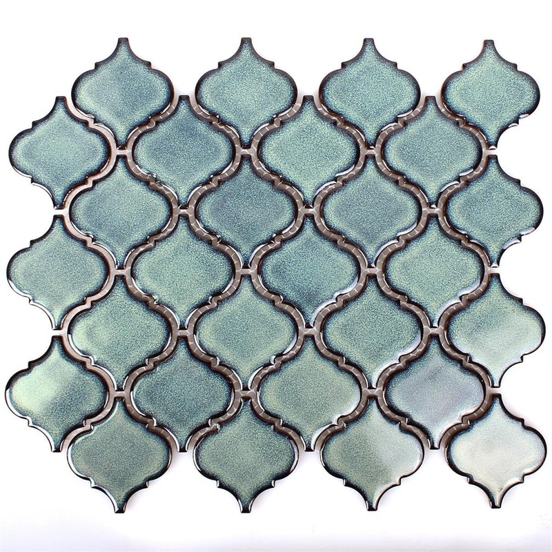 Ceramic Mosaic Tiles Trier Florentine Blue Speckled Shiny Wall Floor