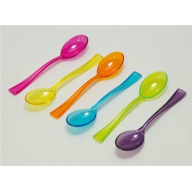 Arm Company mozaik (Mosaic) Colorful Mini Spoon, Green/Blue/Orange/Yellow/Pink/Purple, 3.9 inches (10 cm), Break-resistant Spoons, MZMMTSMX48, Pack of 48