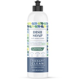 Therapy Clean Liquid Dish Soap, 100% Natural Scent, Juniper & Lemon Zest, Biodegradable Natural Dishwashing Liquid