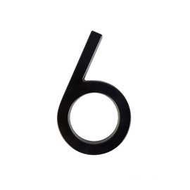 6-inch house numbers black-coated die cast Aluminum floating flush mount Matching Screws Included nail-on (6)