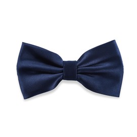 Massi Morino Men's Bow Tie, Dark Blue, Pre-Tied and Adjustable, Dark Blue Suit, Men's Bow Tie with Large Choice of Colours