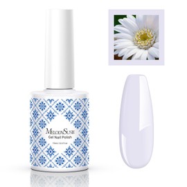 MelodySusie Fleurwee Plant-based UV Gel Nail Polish, Hema Free, 21 Non-Toxic, White P50, Long Lasting, No Chip, Summer Color 2024 Finger Toe Nail Gel Polish, Nail Art Salon Manicure at Home, 0.5 Fl Oz