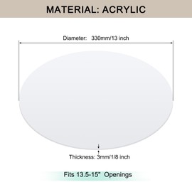 Awclub Lampshade Diffuser, 13" Diameter Round Diffuser Lamp Shade for Drum Style Lampshades Pendants Softening Light, DIY Light Fits 13.5-15" Openings, Frosted White Acrylic
