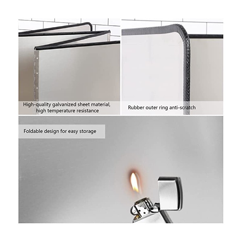 Splatter Guard for Frying Non-Stick 3 Sided Foldable Grease Splatter