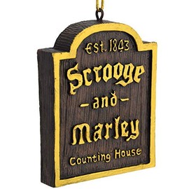 Tree Buddees A Christmas Carol Scrooge & Marley Counting House Sign Ornament