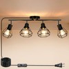HiBay Plug in Track Lighting Fixtures Ceiling, Adjustable 4-Light Track