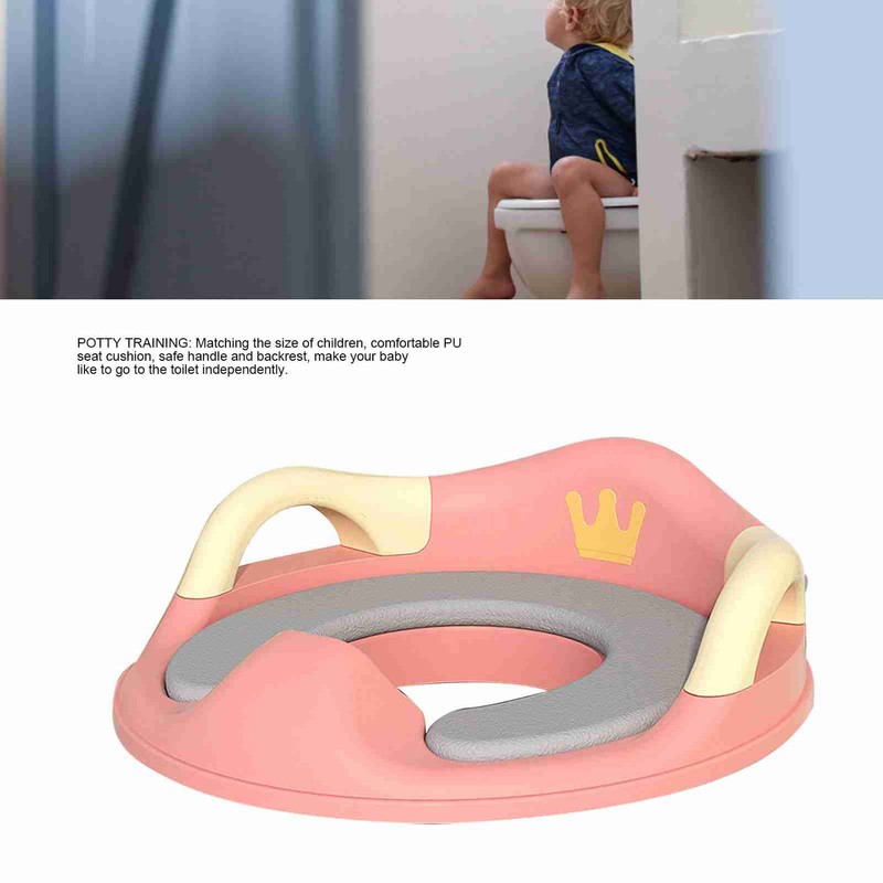 Kids Potty Training Seat Soft PU Cushion Splatter Proof Stable