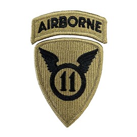 11th Airborne Division OCP Patch with Airborne Tab (Military Issued)-Veteran Owned Business, green