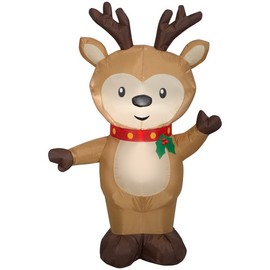 holidaytime Cute Reindeer Greeter Christmas Yard Inflatable 4' ft, brown (6757)