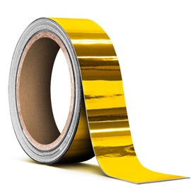 Vvivid Gloss Gold Chrome Air-Release Vinyl Adhesive Tape Roll (1 Inch X 30 Feet)