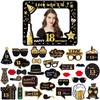 18th Birthday Photo Booth Props,Black Gold Inflatable Selfie Frame Picture