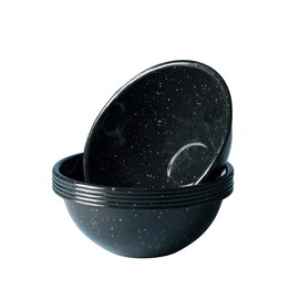 Cinsa Juego de bowls Medianos Rustik 6 piezas, 14 cm diametro con capacidad 500 ml, Peltre ligero (Negro)