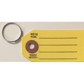 Yellow Reinforced Key Tags with Rings - DP-820 (P4) (250)