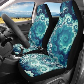 Howilath Blue Swirl Art Design Seat Covers for Women Men Car Seat Covers, 2pcs Car Accessories High Back Front Seat Covers