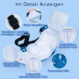 Dono Dog Nappies for Males, Washable Dog Belly Bands for Dogs in Heat, Male Bandage for Incontinence, Training, Travel, XS, S, M, L, XL, XXL