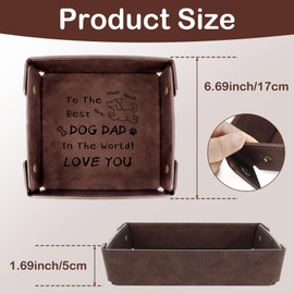 Dog Dad Gifts,Gifts for Dog Lovers,Mens Bedside Organiser,Dog Owner Gift,Presents for Dad,Dog Themed Gift,Dog Lover Presents for Men,Leather Tray