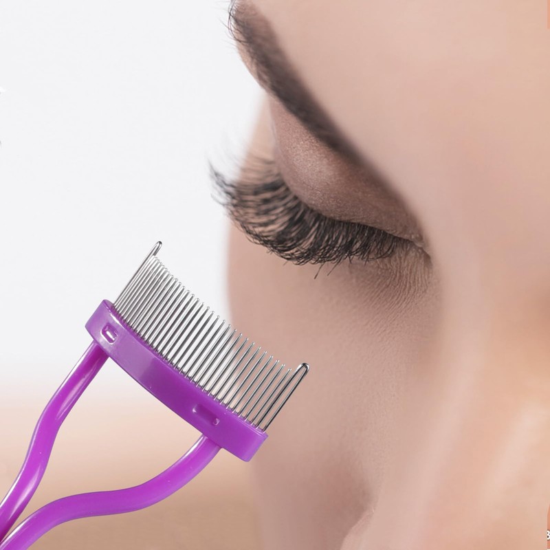 MSQ Eyelash Comb Eyelash Separator Eyebrow Brush Metal Teeth Eye