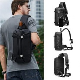 Duffle bag sling bag sling bag bag travel casual fashion men's bag BLACK