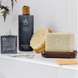 Arran Sannox Luxury Bath & Shower Gel (300ml/10floz) Premium Mens Body Wash Scented with Leather, Amber and Oud
