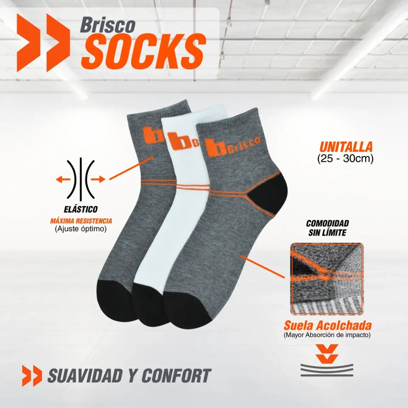 Calcetines Brisco Cómodos Para Trabajo Uso Rudo 6 Pares