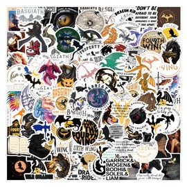 170PCS Fourth Wing Merch Stickers Pack for Fourth Wing Merchandise Book Lovers, Aesthetic Vinyl Decal for Laptop Water Bottle Guitar Skateboard Phone Computer Bike