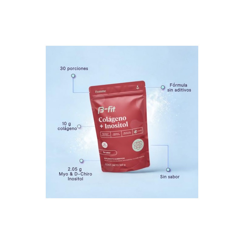 B-FIT Colágeno + Myo D-Chiro Inositol 40:1 en Polvo Suplemento