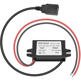 DC12V/24V to 5V 3A USB Converter Buck Module Power Adapter DC Power Adapter Converter DC to DC Buck Regulator Car Power Converter
