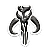 Bargain Max Decals Mandalorian Skull Shape Gunmental Silver Window Laptop