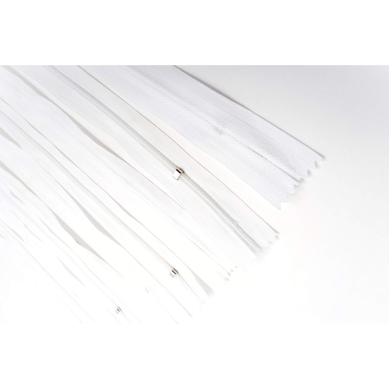 Trimz Adjustable Invisible Zip, White, 25cm