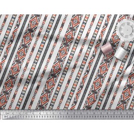 Soimoi Cotton Jersey Fabric Ikat Southwestern Decor Fabric Printed metre 58 Inch Wide