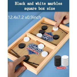 HSIXHAF Sling Puck Game, Hockey Board Game, Table Hockey, Double Battle Quick Bouncing Board Game, Portable Chess Board Set, Matching Gift, 10 Chess Pieces