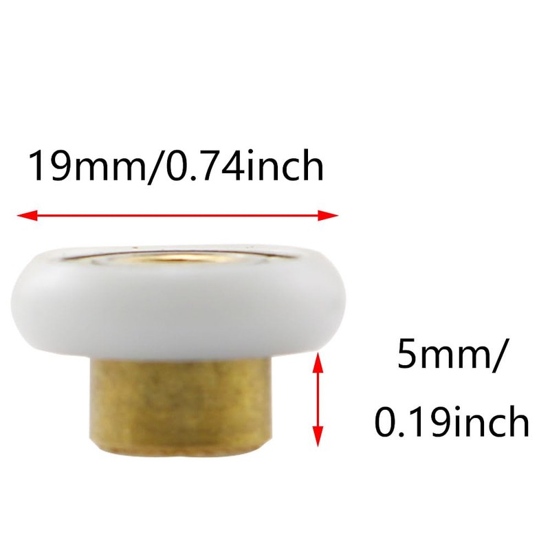 BLLNDX 8PCS Shower Room Rollers Wheel Diameter 20mm with 1