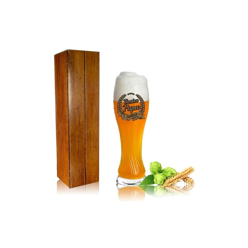 Premium Bierglas Weizenbierglas Eibsee mit gedrehter Optik 0,5L - Dekor: