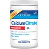 21st Century Calcium Citrate + D3, 400 Tablets Per Bottle