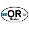 US Decal, Inc. Dexter, Oregon Oval Sticker with State Flag