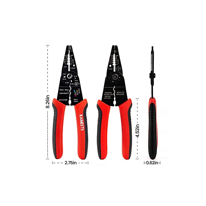 KAIWEETS - Pelacables pelacables (10-22 AWG) para pelar cables, herramienta