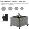 SUNNYPARK Umbrella Stand Outdoor Base with 4 Wheels Heavy Duty
