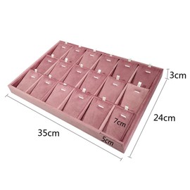SCIKHEFT Pink Velvet Jewelry Tray Hanging Jewelry Organizer & Jewelry Display Case for Vendors Jewelry Tray & Display for Earrings Rings Necklaces