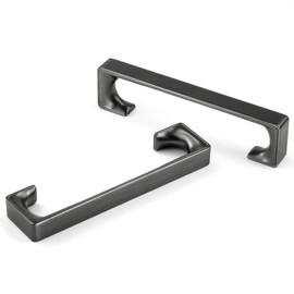 HESTIA HARDWARE 10 Pack | Antique Silver Modern Cabinet Pulls Bar Pull Furniture Drawer Pulls Square Cabinet Handles, 5 Inch Hole Center 128mm (Z11.10.B)