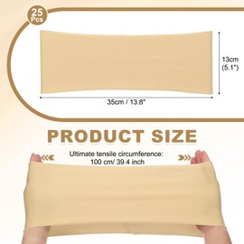 PATIKIL Premium Spandex Chair Sashes Bows, 25 Pcs Elastic Stretch Chair Cover Band Ties with Slider Buckle for Birthday Party Banquet Wedding Decoration, Champagne