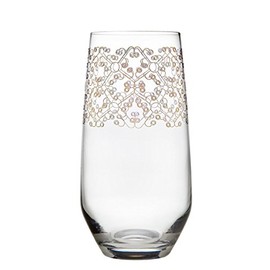Godinger Allegra Glass Barware Drink Gold Highballs Set Of 4