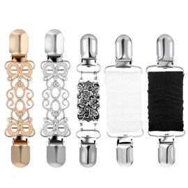 JIYIN Pack of 5 RCA Clips, Vintage Pullover Clips, Scarf Buckle for Clothing, for Sweaters, Cardigans, Shirts, Scarves