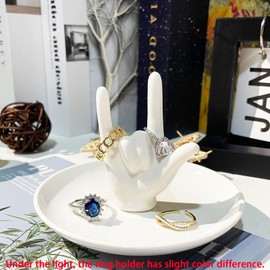 Piudee Hand Ring Holder Dish Jewelry Holder, I LOVE YOU Hand Ring Stand Engagement Wedding Ring Holder, Anniversary Wedding Valentine's Day Gifts for Her Him Husband Wife Girlfriend Bride Gift