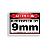 Real Sticky Protected 9 mm bullet Warning Sticker Pistol Gun