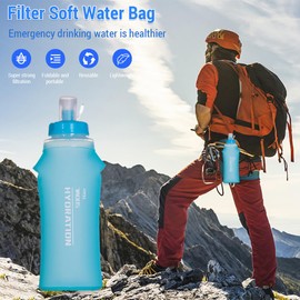 xinyee Survival Water Filter Reliable for Camping Hiking Survival Water Purification System for Survival Foldable Lightweight